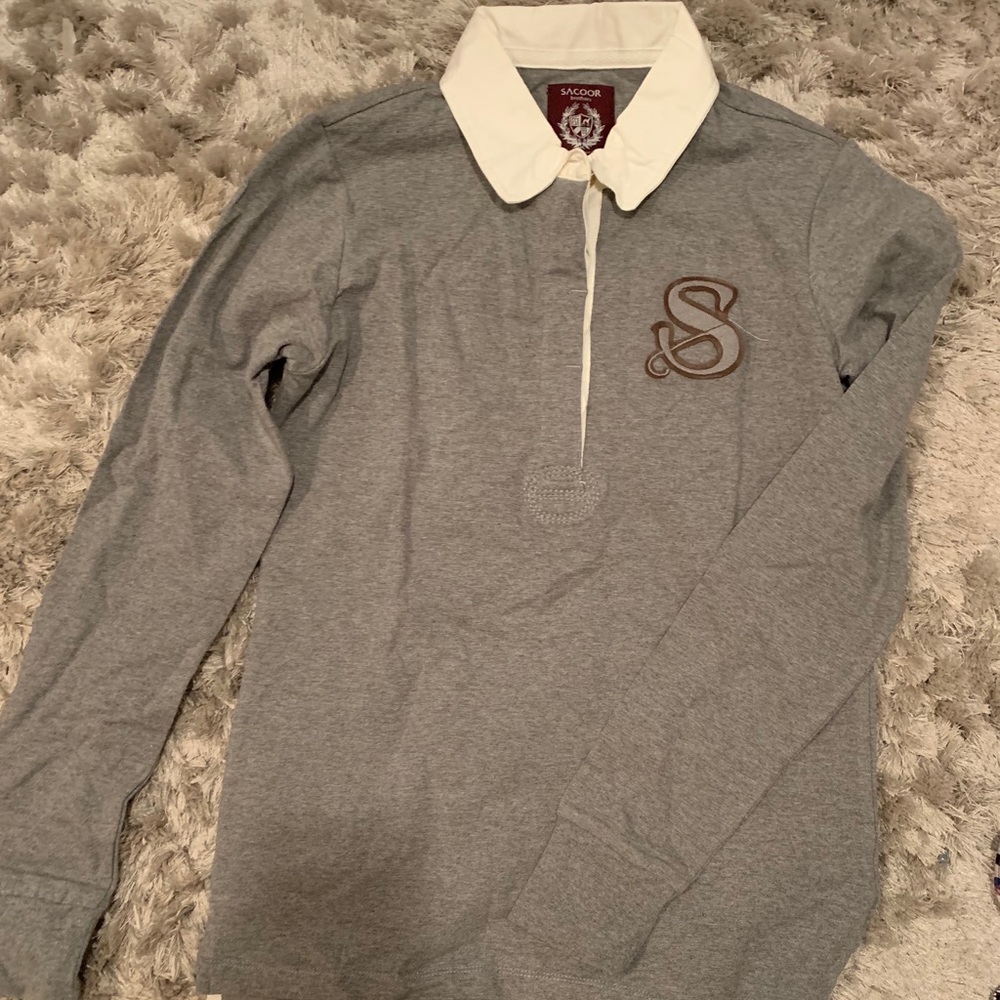 Sacoor brothers long sleeve polo shirt- size M